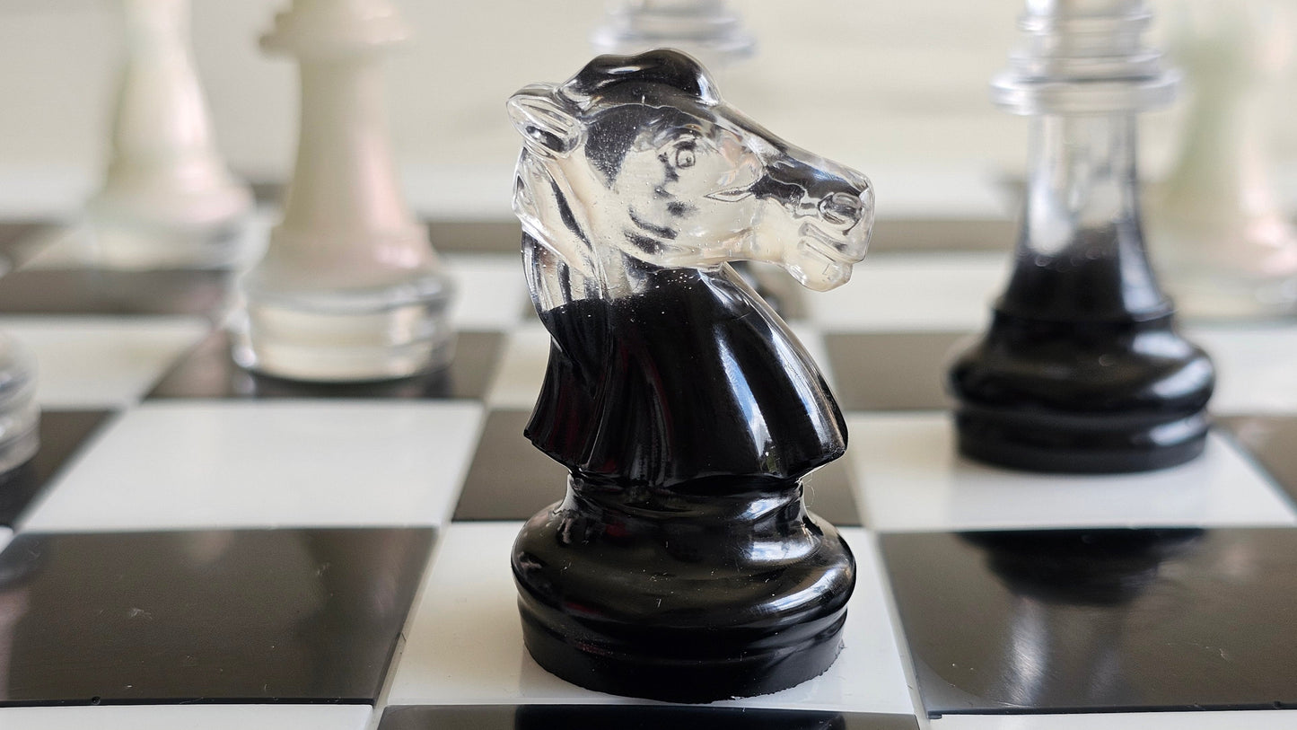 Custom Handmade Resin Chess Set – Unique Artistic Game Board