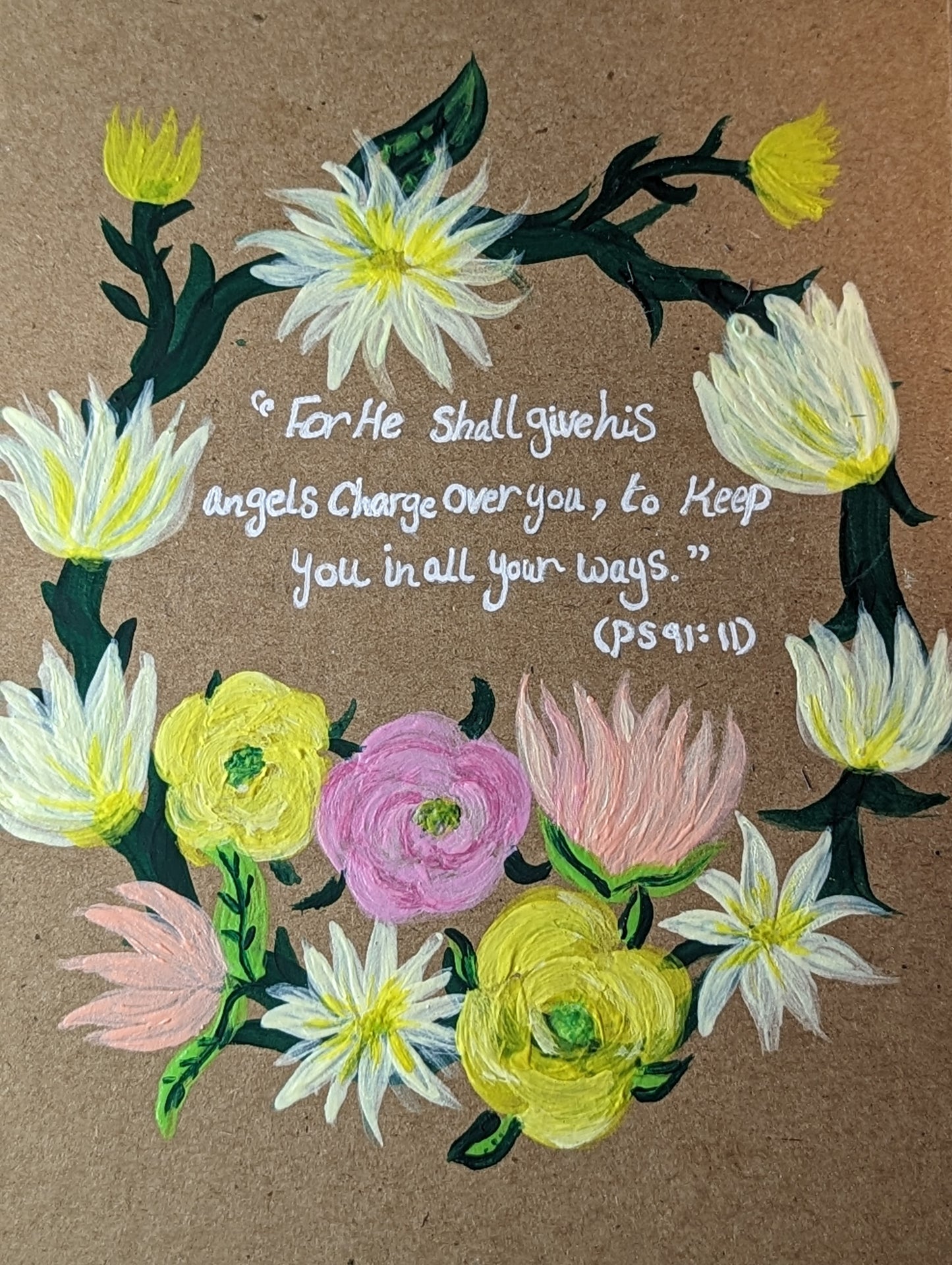 Journal personnalisé avec couronne de fleurs blanches peintes à la main