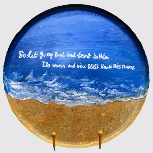 Personalised hand-painted ocean-themed decorative plate