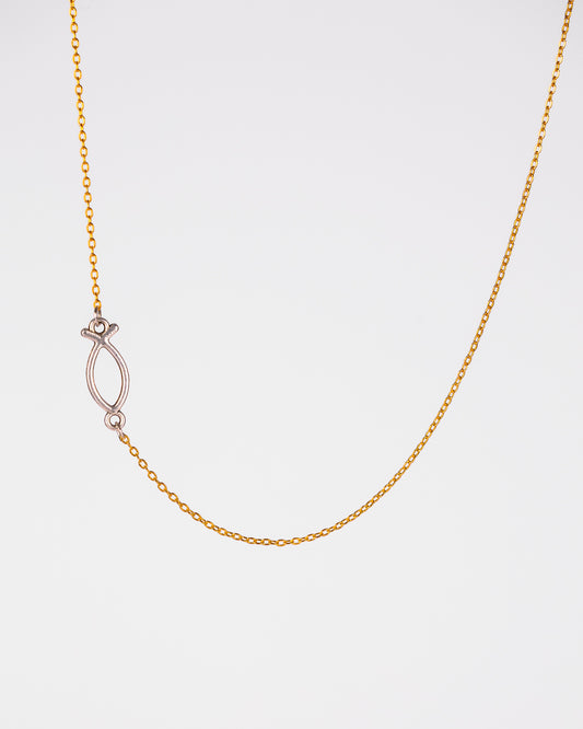 Handmade gold-plated  Christian fish necklace