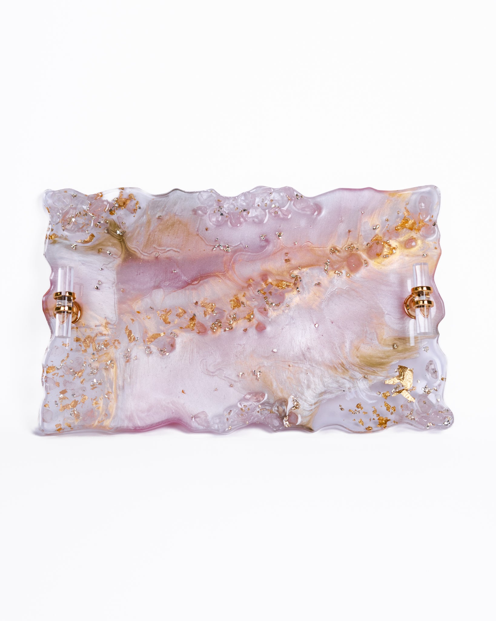 Personalised baby pink resin serving tray and coaster set