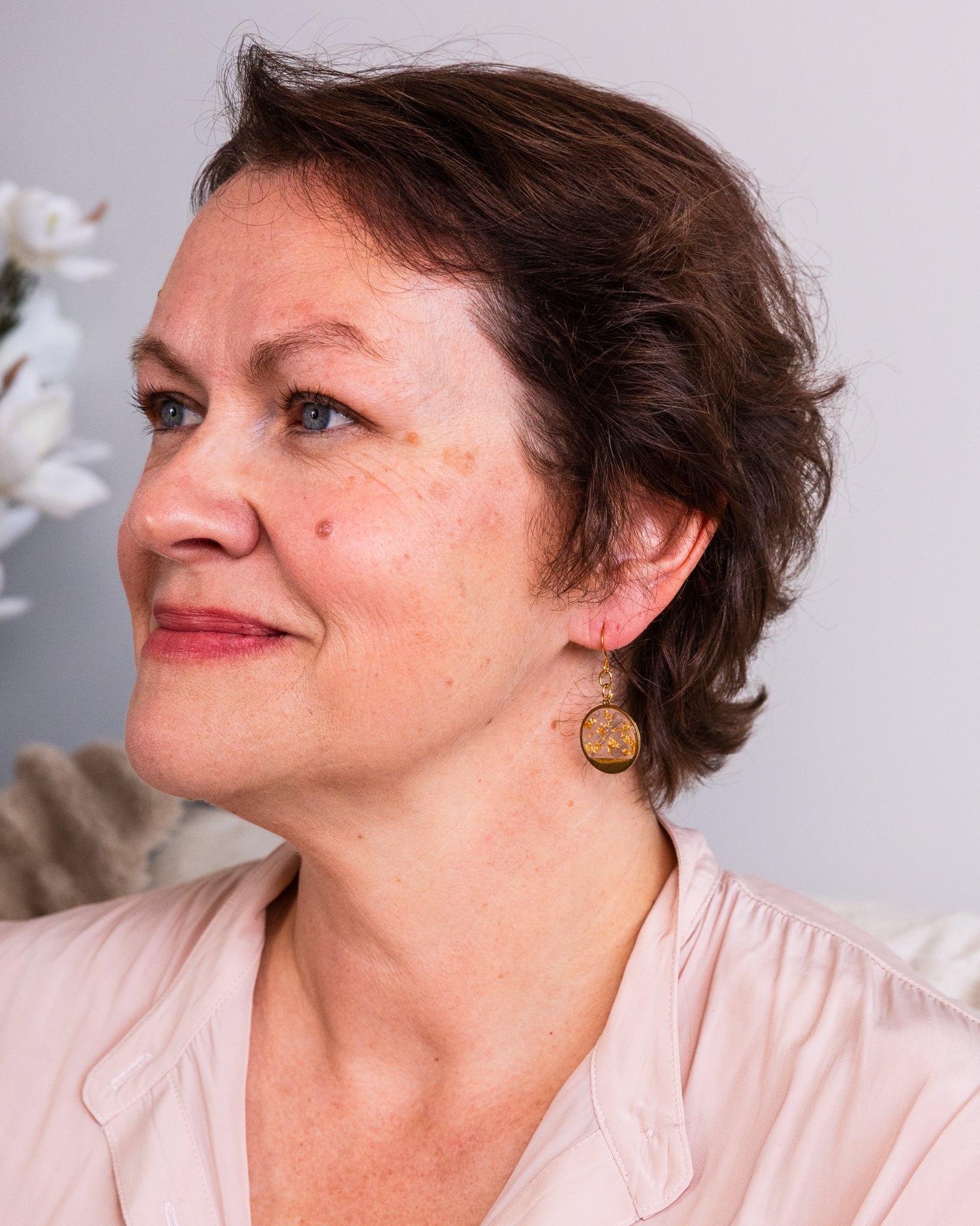 Lightweight resin drop earrings – handmade in South Australia"