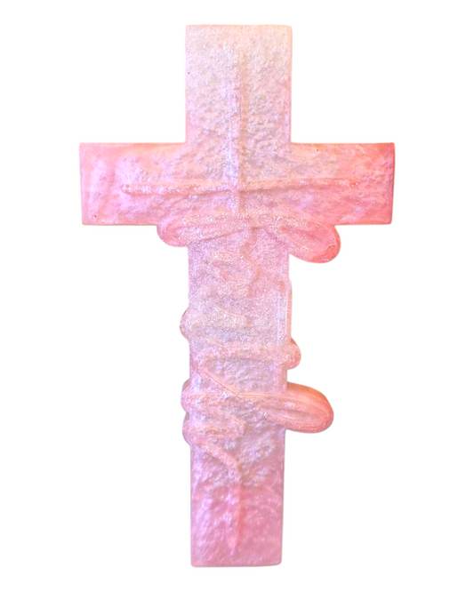 Croix en résine faite à la main, Foi/Bénie