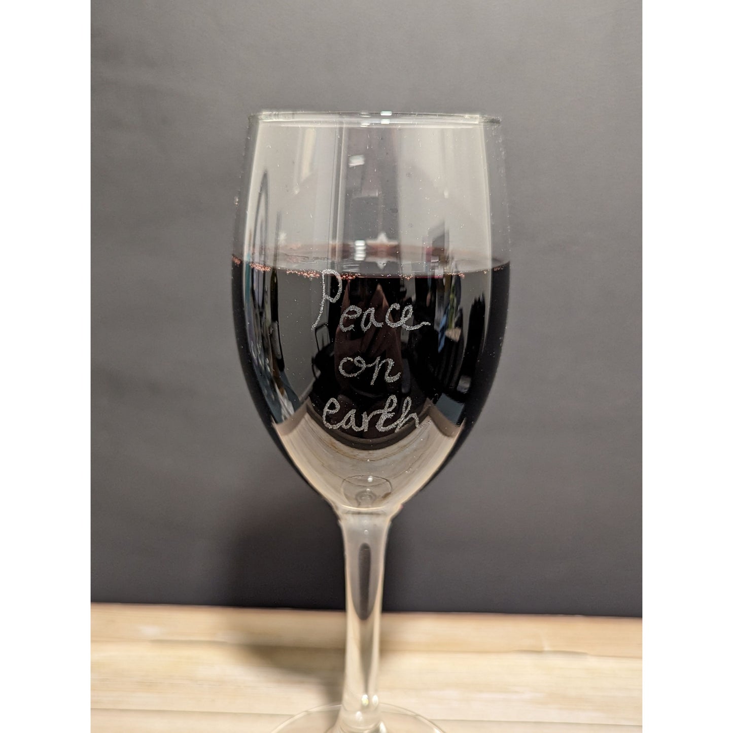 Hand-Carved Christmas Wine & Champagne Glasses
