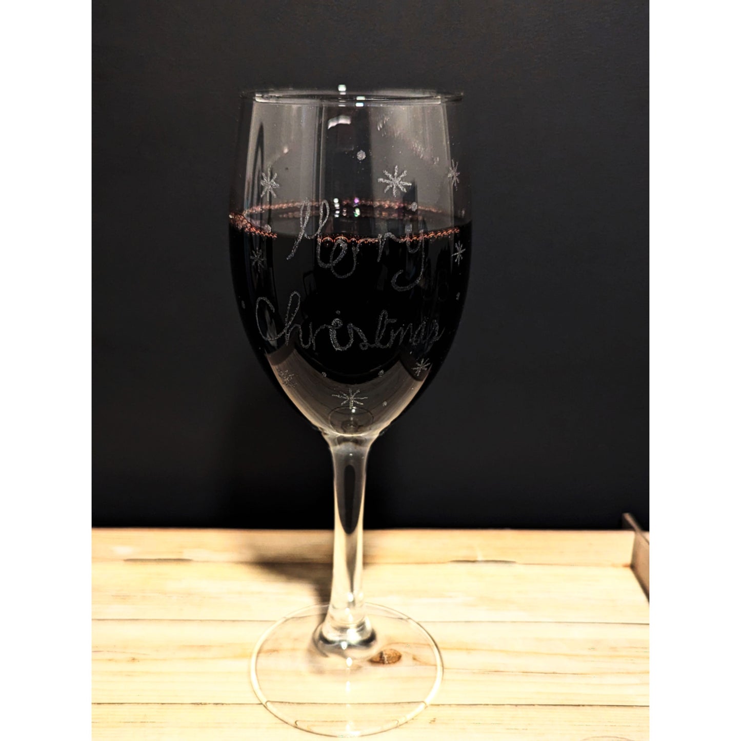 Hand-Carved Christmas Wine & Champagne Glasses