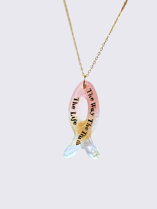 Collier poisson chrétien plaqué or personnalisé