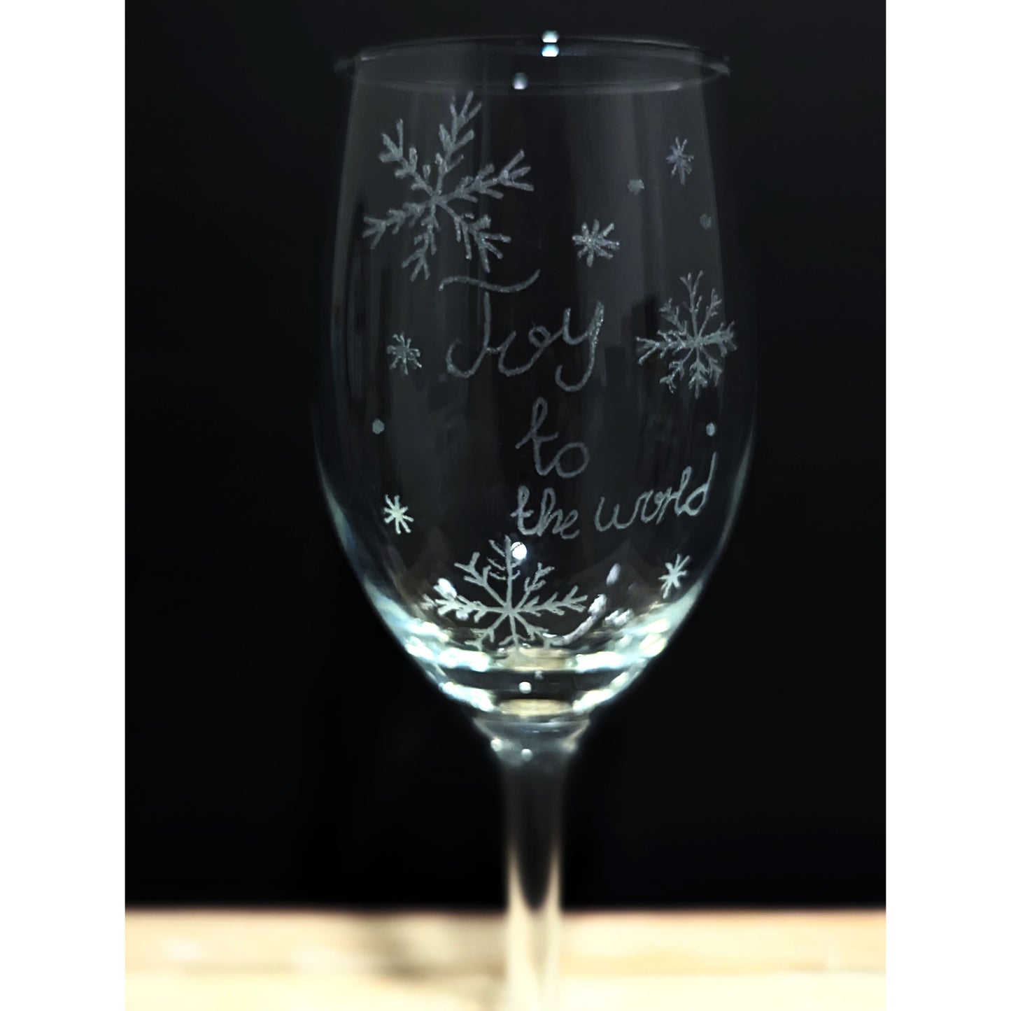 Hand-Carved Christmas Wine & Champagne Glasses