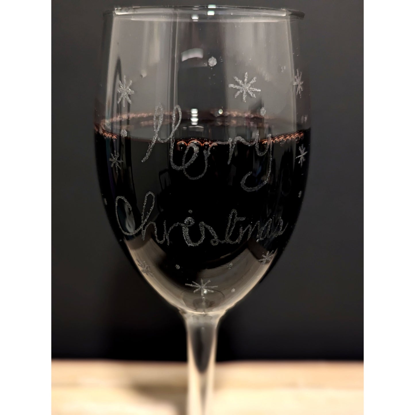 Hand-Carved Christmas Wine & Champagne Glasses