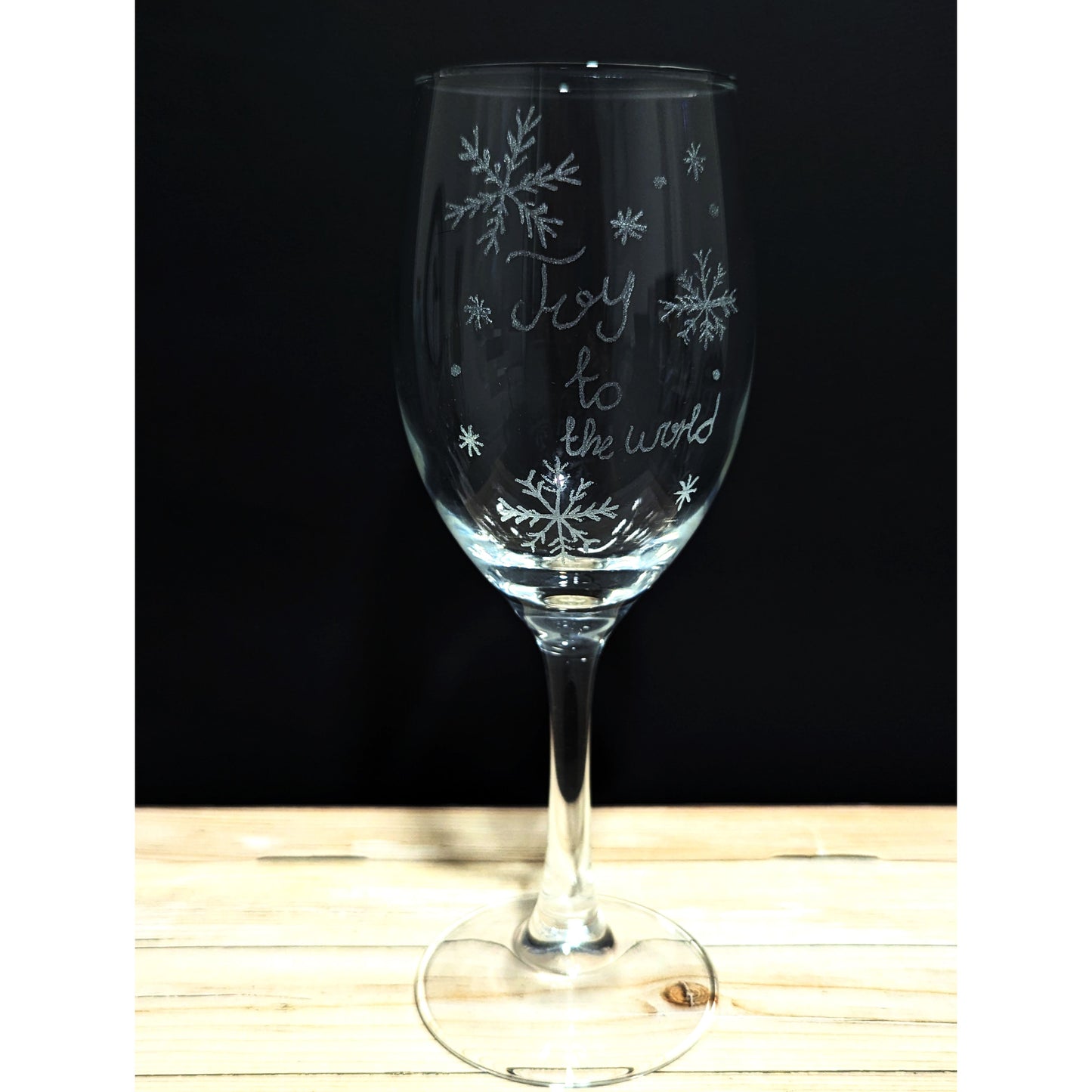 Hand-Carved Christmas Wine & Champagne Glasses