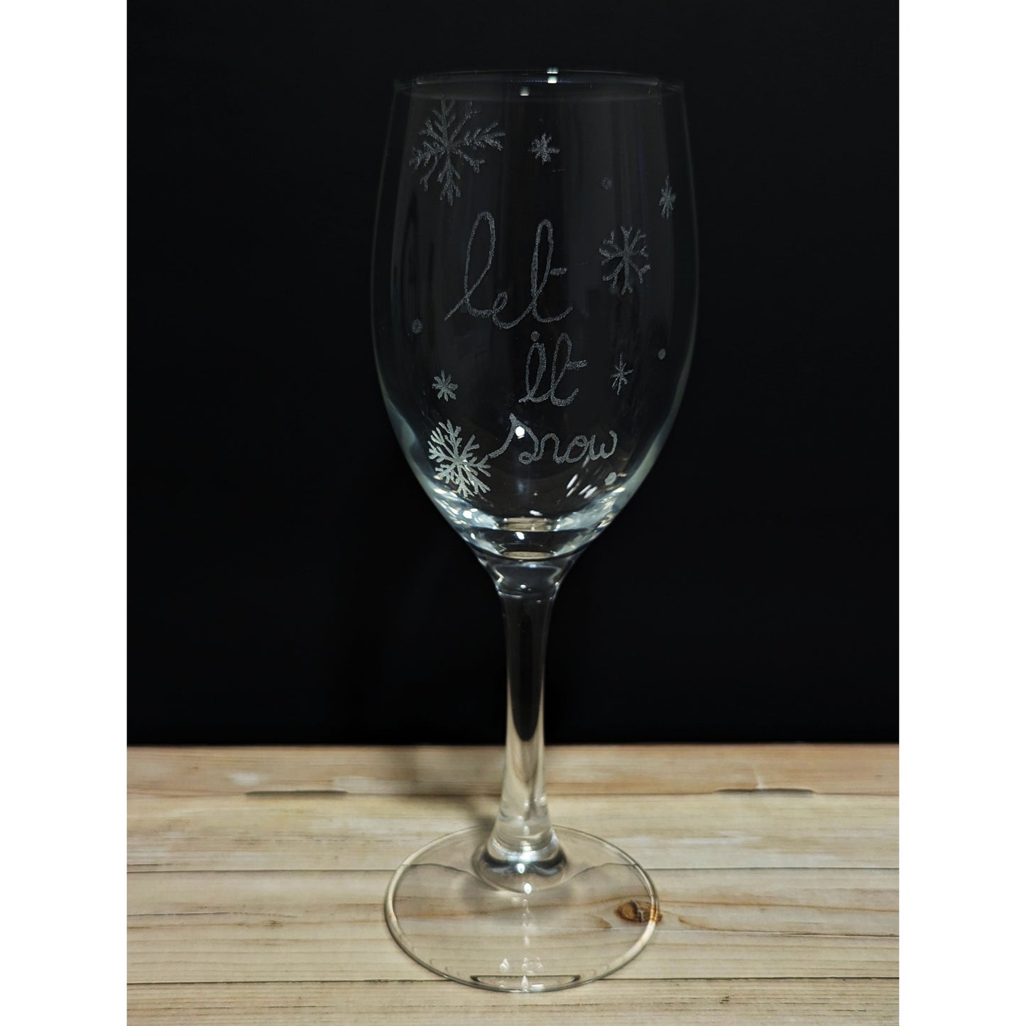 Hand-Carved Christmas Wine & Champagne Glasses