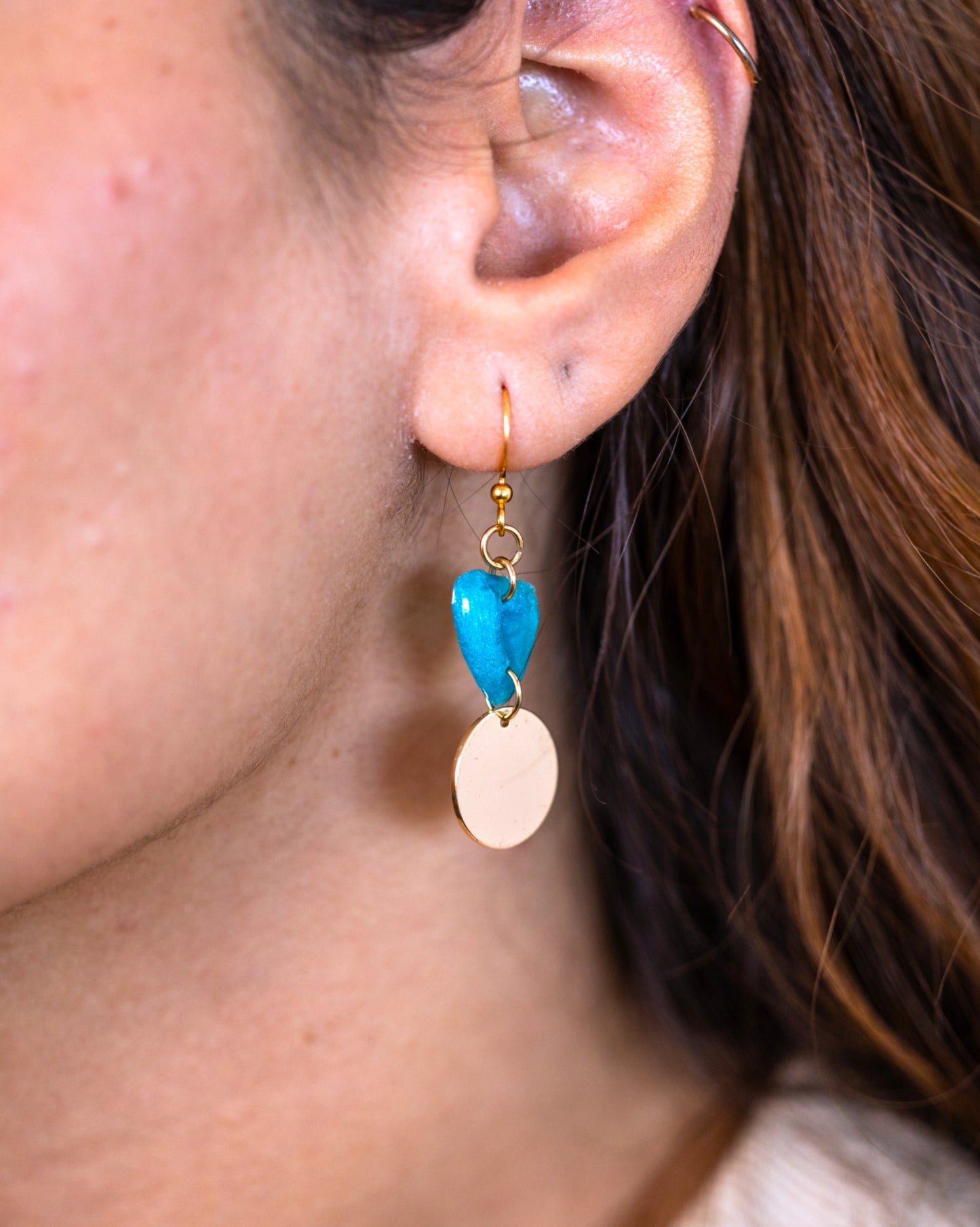 Boucles d'oreilles faites main sur le thème de l'océan