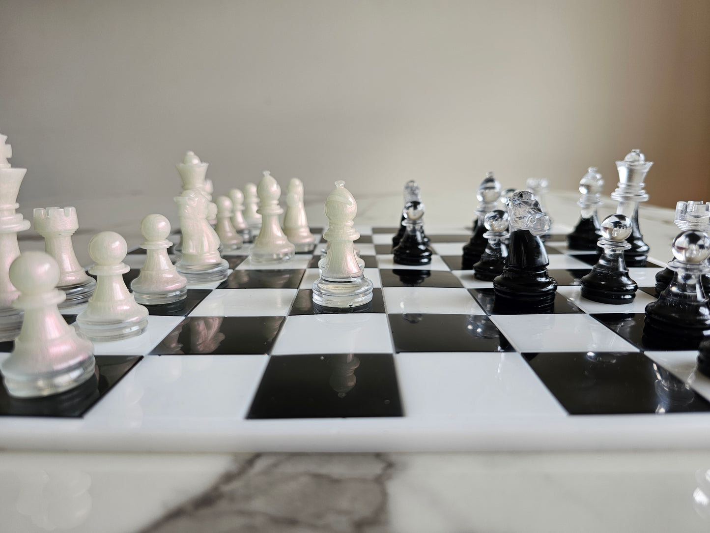 Custom-made resin chess set