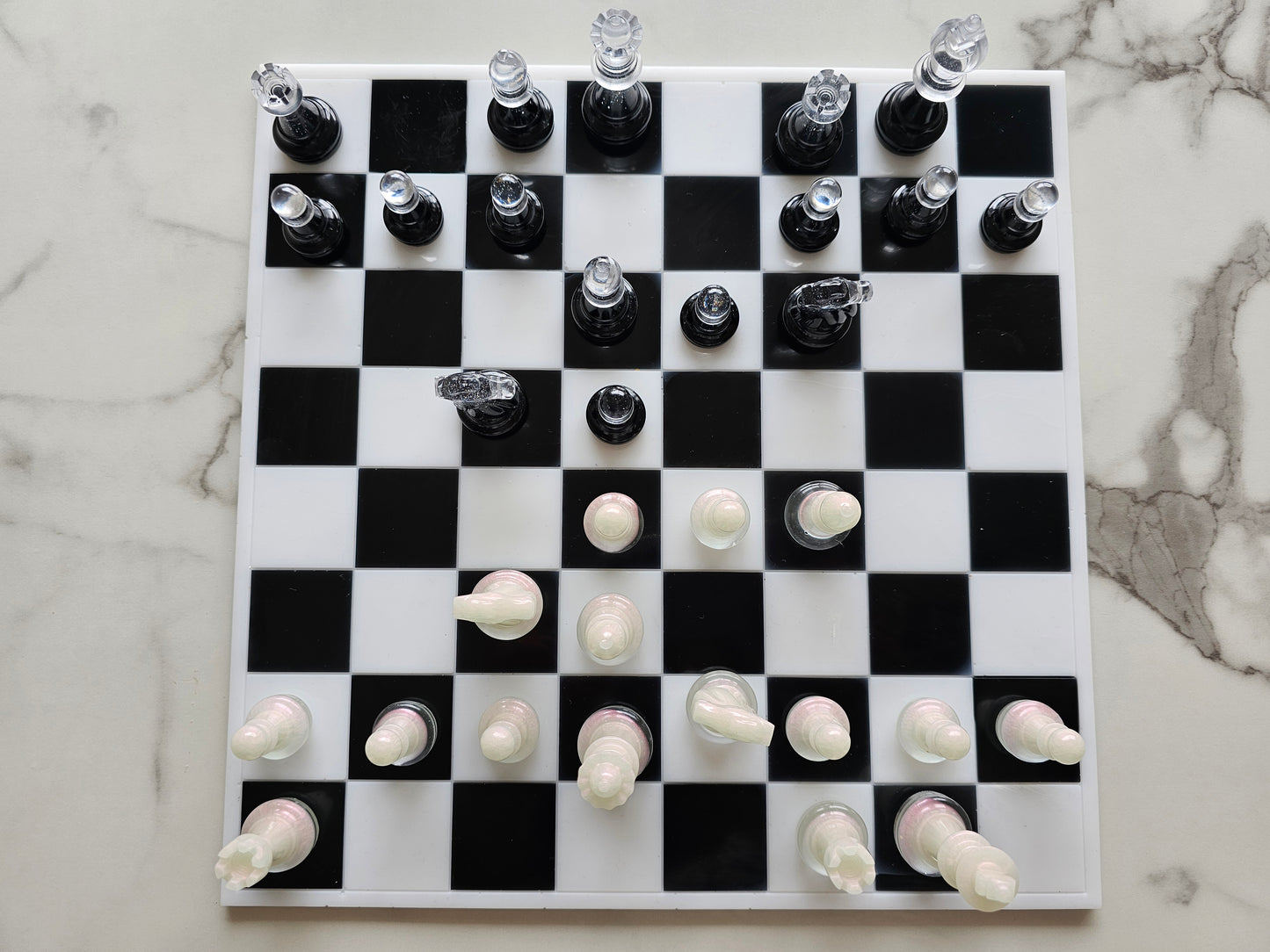 Custom-made resin chess set