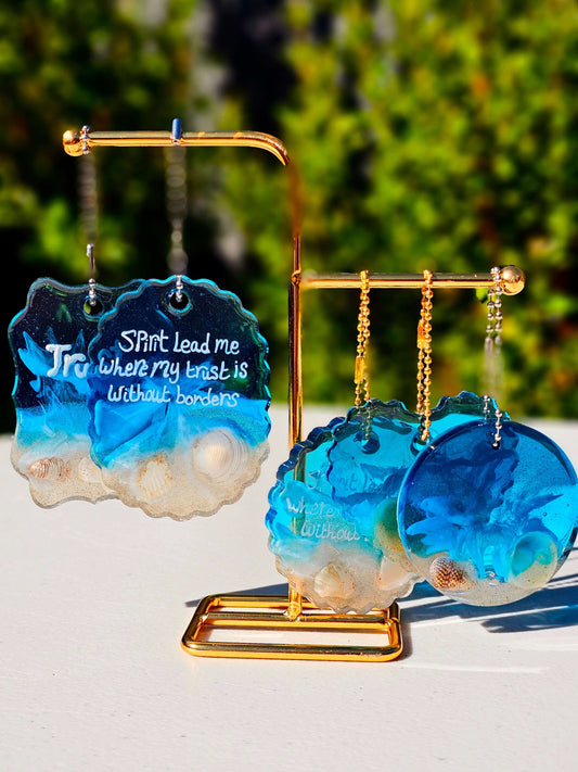 Personalised handmade Ocean-themed car ornaments for cars or windows