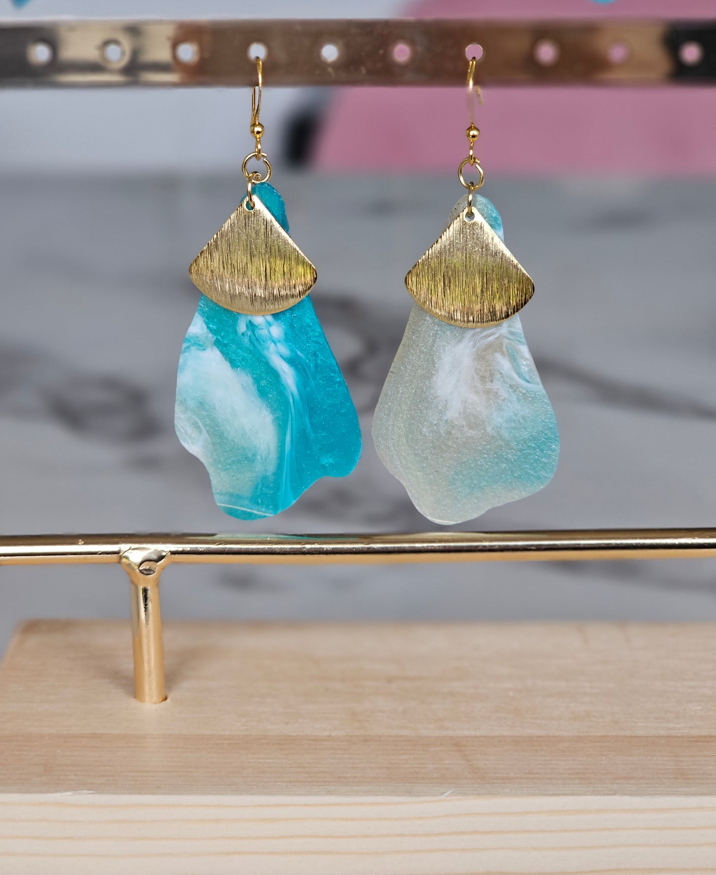 ocean-themed handmade earrings