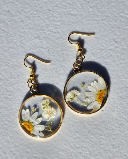 Handmade gold-plated daisy flowers jewellery set