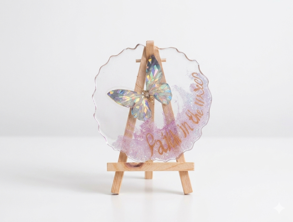 Personalised butterfly desk decor