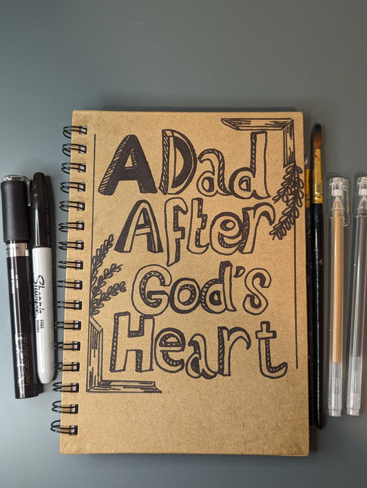 Personalised hand-painted journal for men (A dad after God's heart)