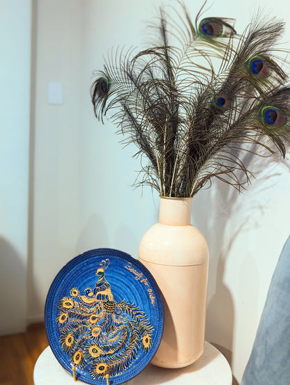 Personalised hand-painted Peacock decorative plate