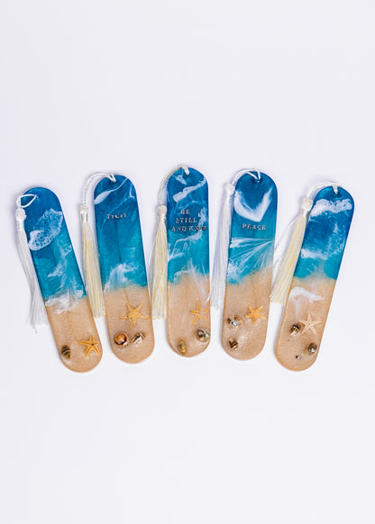 Personalised handmade ocean-themed bookmarks