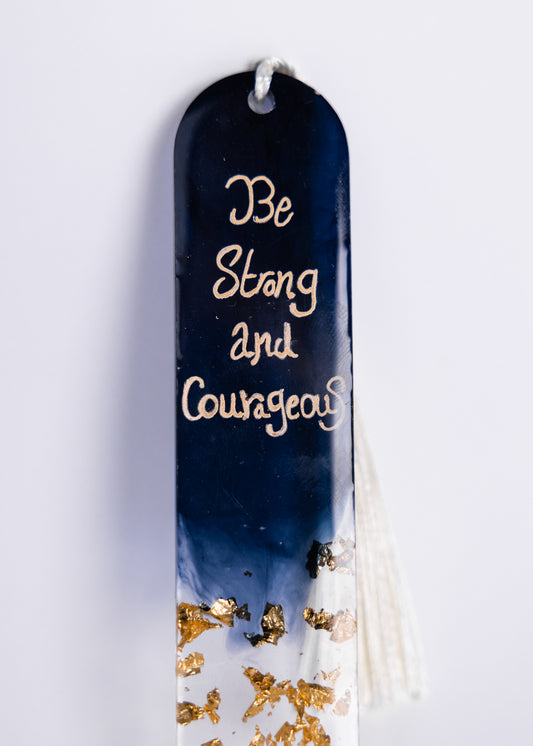 Personalised handmade black and gold bookmark