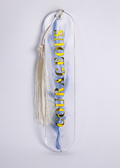 Personalised handmade Clear and gold bookmark