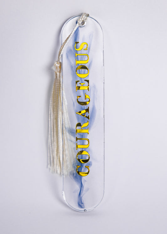 Personalised handmade Clear and gold bookmark