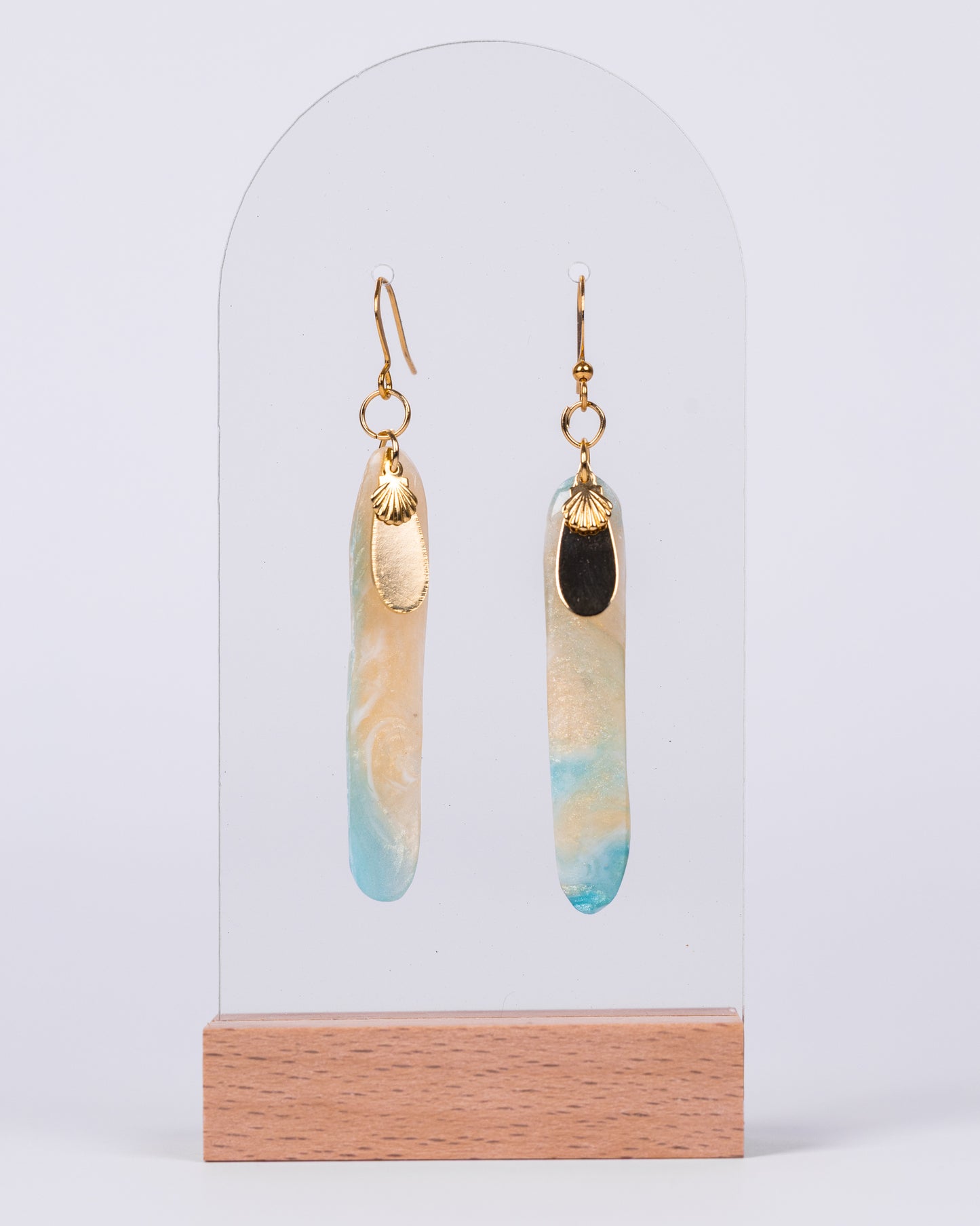 Boucles d'oreilles faites main sur le thème de l'océan