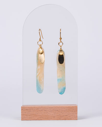 Boucles d'oreilles faites main sur le thème de l'océan