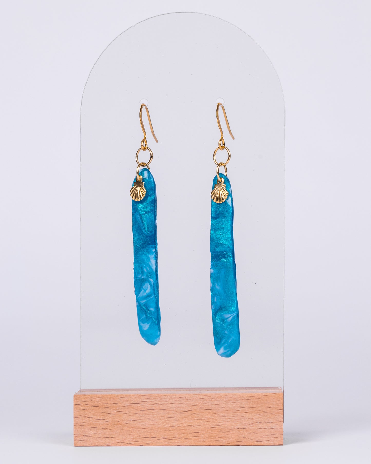 Boucles d'oreilles faites main sur le thème de l'océan