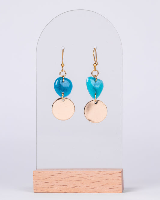 Boucles d'oreilles faites main sur le thème de l'océan