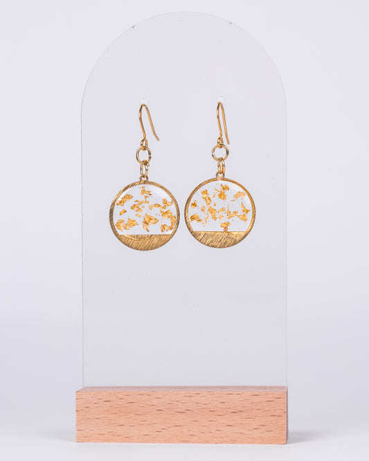 Handmade resin earrings with gold flakes – crafted in Australia"
