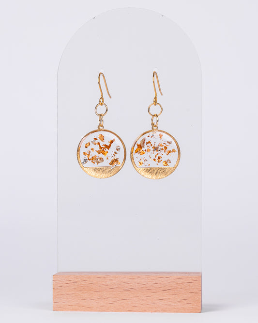 Boucles d'oreilles bébé rose plaquées or faites à la main 