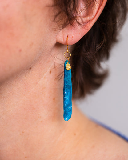 Boucles d'oreilles faites main sur le thème de l'océan
