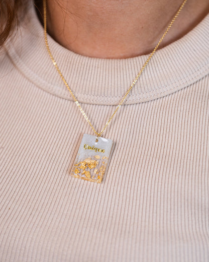 Collier personnalisé fait main en plaqué or (bleu bébé) 