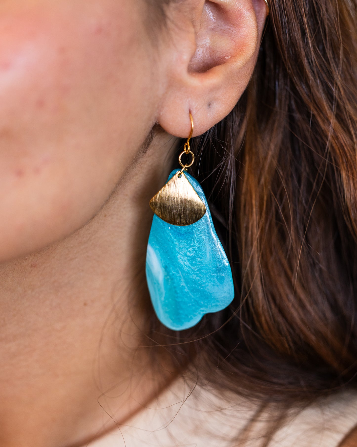 Boucles d'oreilles faites main sur le thème de l'océan