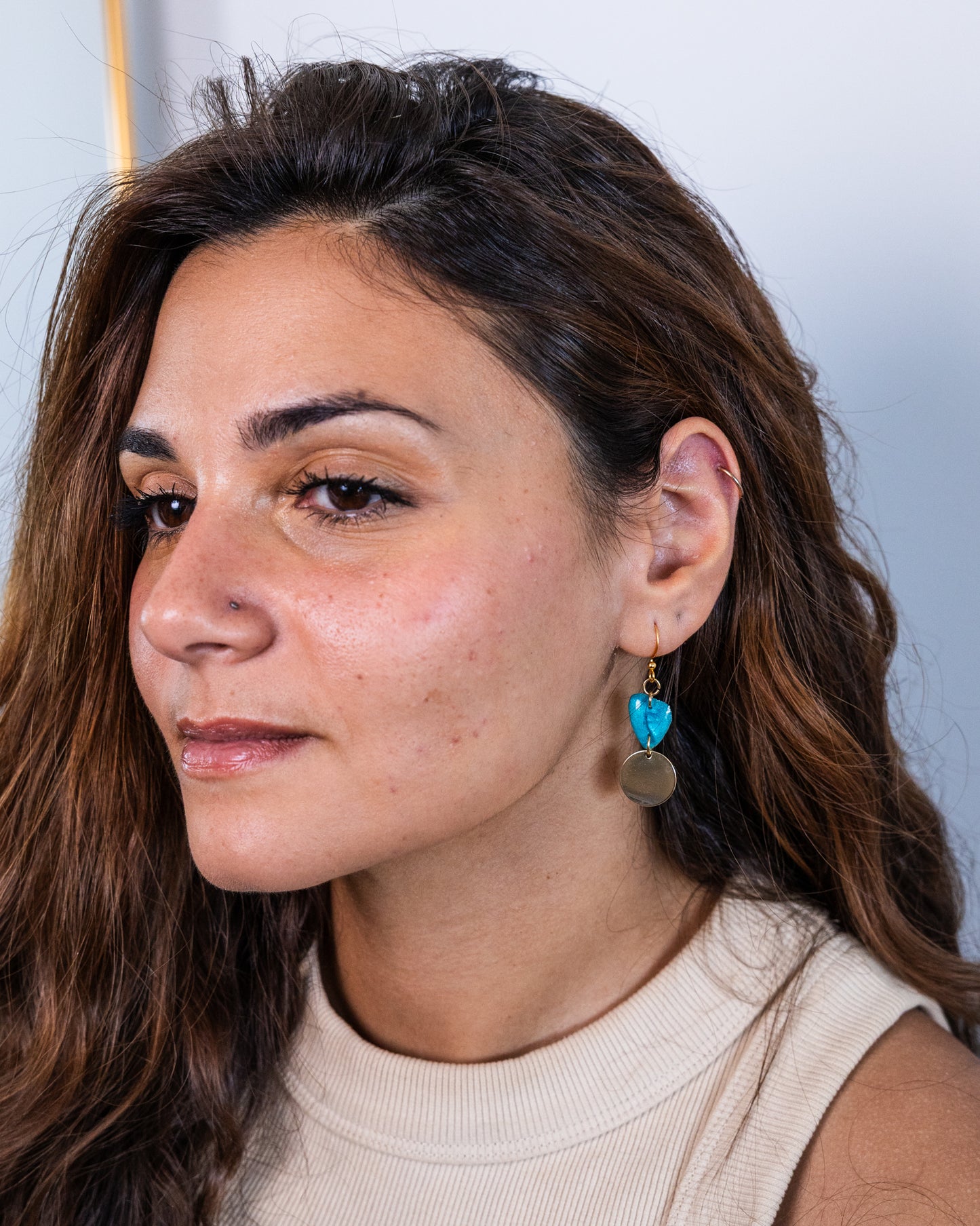 Boucles d'oreilles faites main sur le thème de l'océan