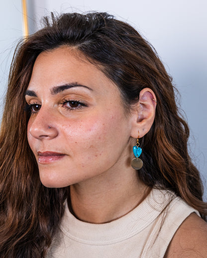 Boucles d'oreilles faites main sur le thème de l'océan