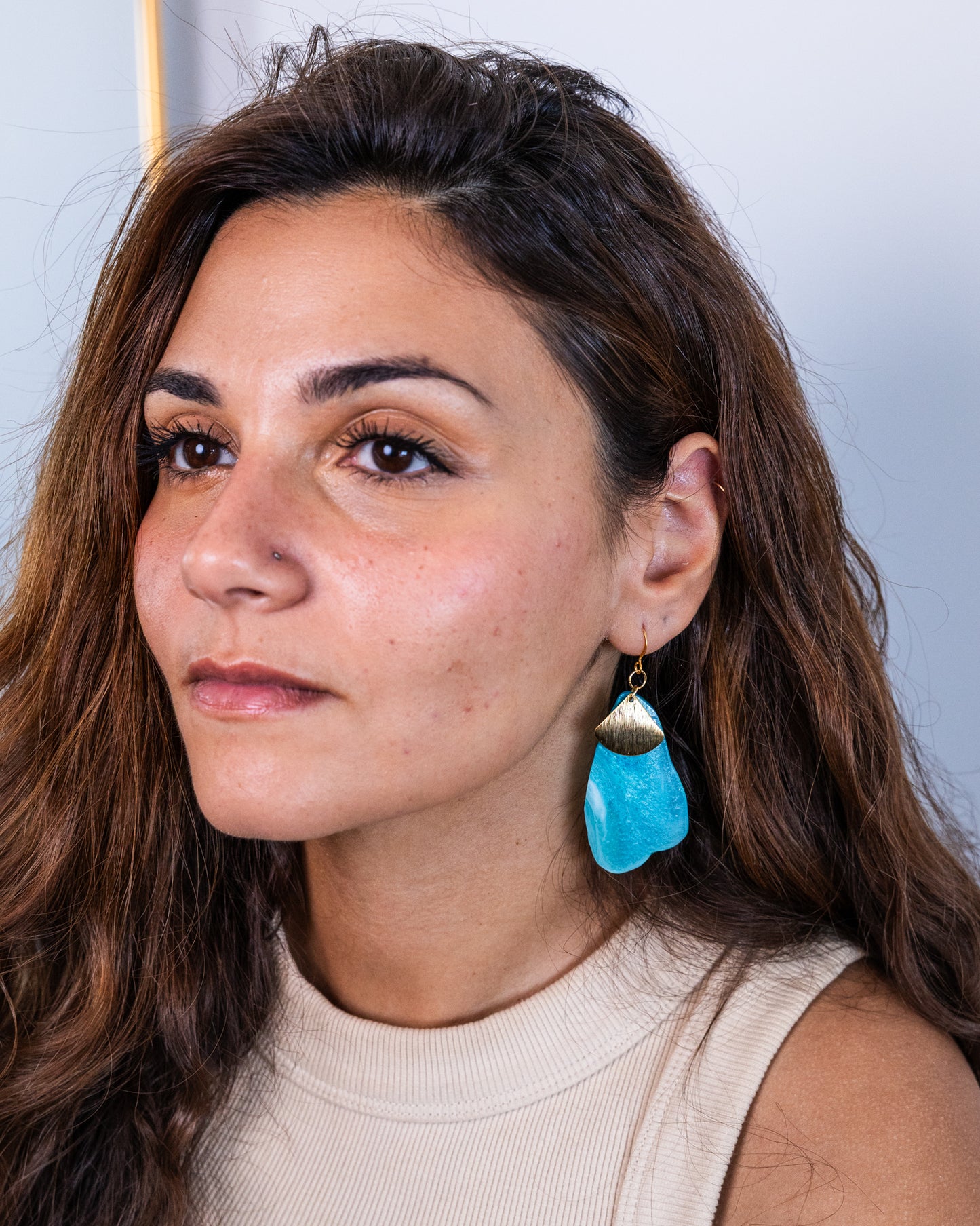 Boucles d'oreilles faites main sur le thème de l'océan