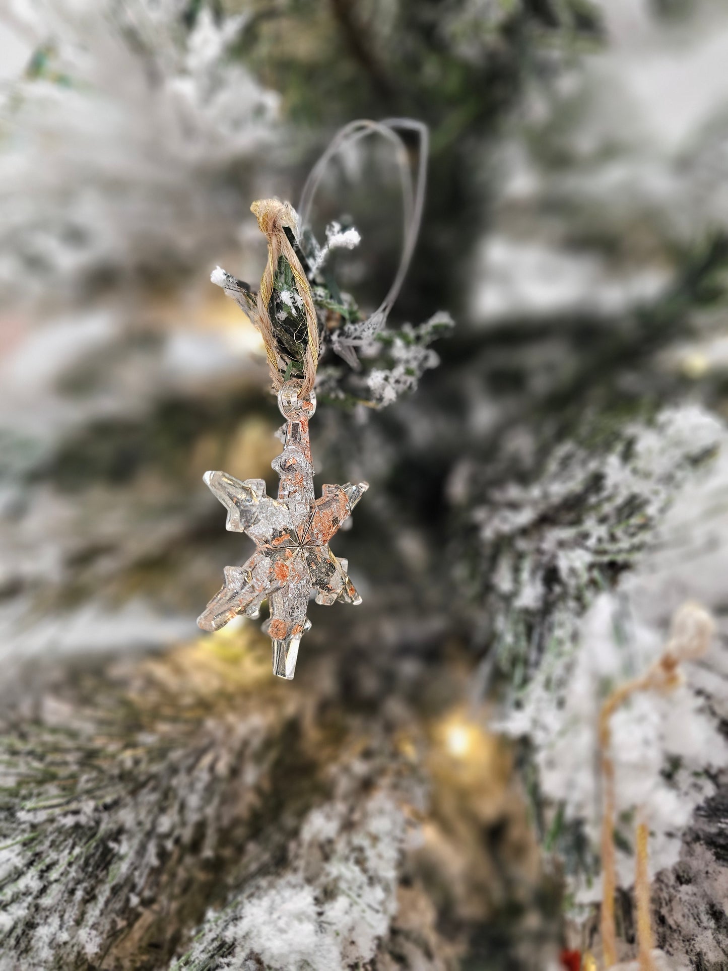 Handmade Resin Snowflake Christmas Ornament