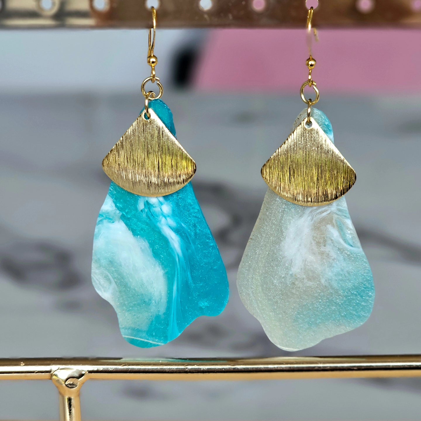 ocean-themed handmade earrings