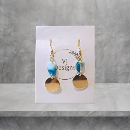 Ocean-themed handmade earrings