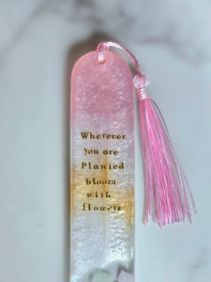 Personalised handmade Pink bookmarks