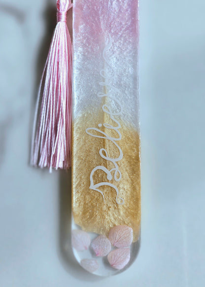 Personalised handmade Pink bookmarks