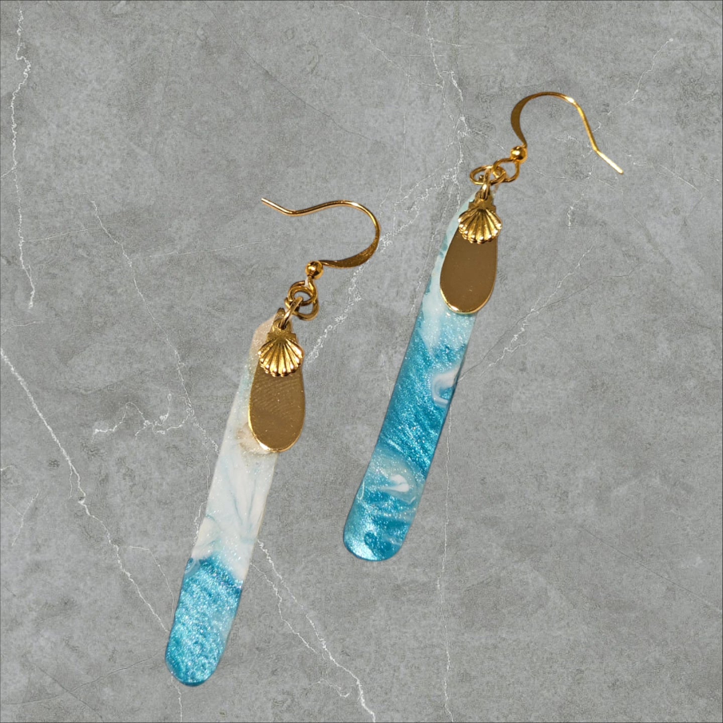 Ocean-themed handmade earrings