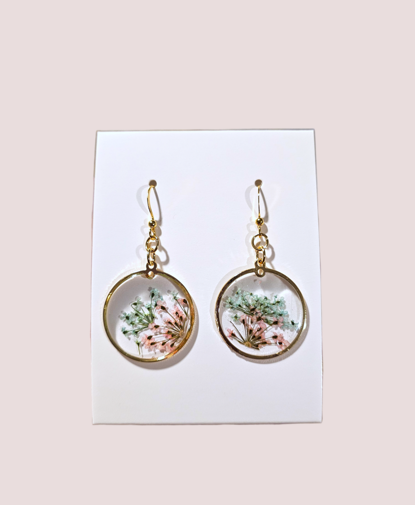 Handmade gold-plated floral earrings