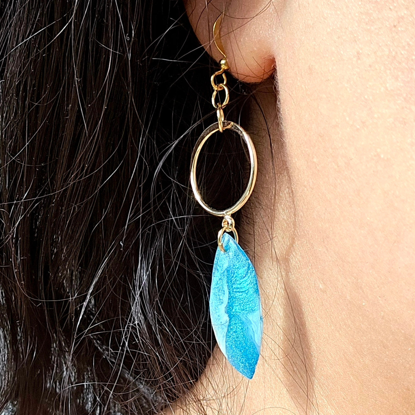 Ocean-themed handmade earrings