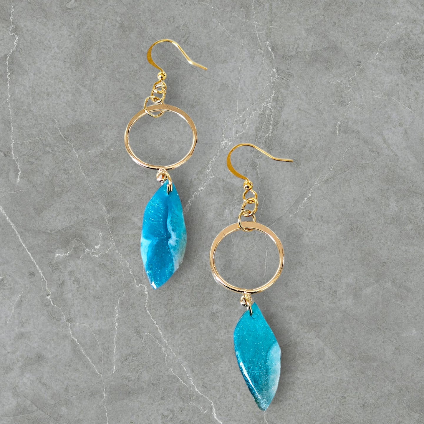 Ocean-themed handmade earrings