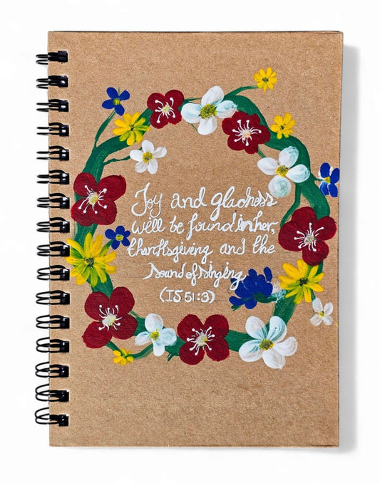 Journal personnalisé de couronnes de fleurs peintes à la main