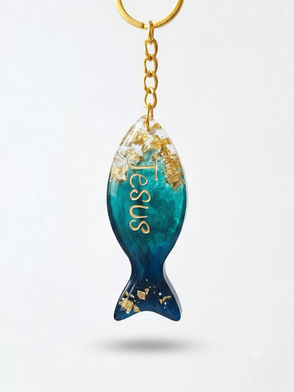 Personalised handmade Christian fish keychains